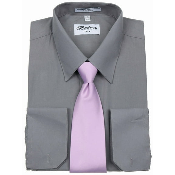 Men's Berlioni Business Tie Set Dress Shirt And Tie
