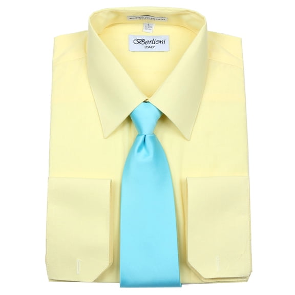 Men's Berlioni Business Tie Set Dress Shirt And Tie