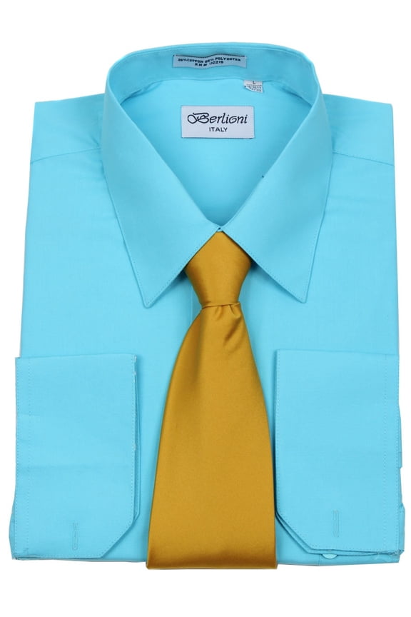 Men's Berlioni Business Tie Set Dress Shirt And Tie