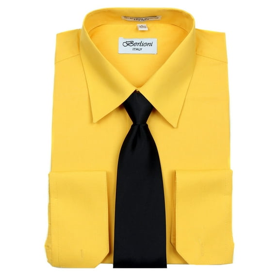 Men's Berlioni Business Tie Set Dress Shirt And Tie