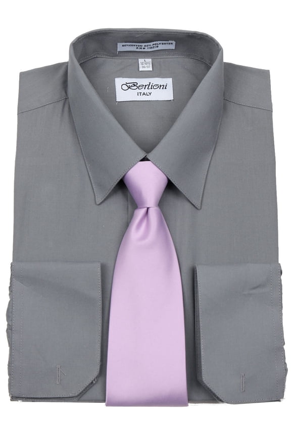 Men's Berlioni Business Tie Set Dress Shirt And Tie