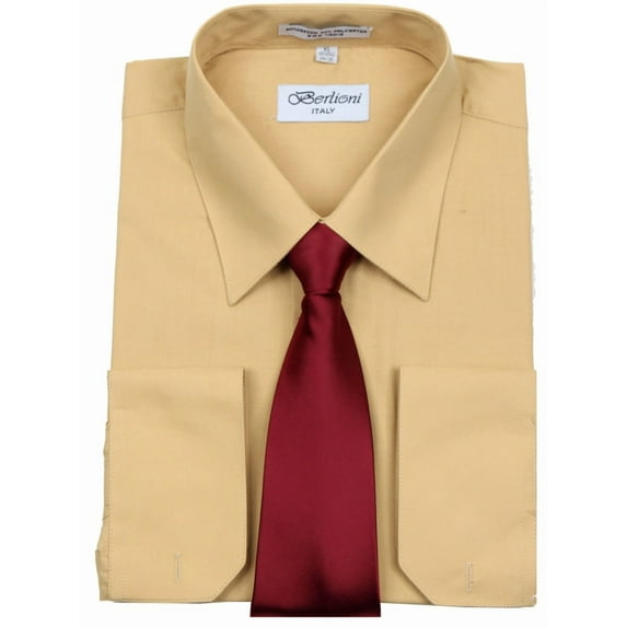 Men's Berlioni Business Tie Set Dress Shirt And Tie
