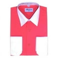 thumbnail image 1 of Men's Berlioni Two Tone French Contrast Convertible Cuff Long Sleeve Dress Shirt (Coral,M 34/35), 1 of 1