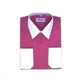 thumbnail image 1 of Men's Berlioni Two Tone French Contrast Convertible Cuff Long Sleeve Dress Shirt (Fuchsia,3XL 36/37), 1 of 1