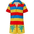 thumbnail image 1 of Men's Bermuda Merlin Fancy Shirt Shorts Set Merlin's Outfits Suit, 1 of 7