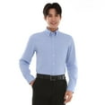 thumbnail image 1 of Men's Bespoke Classic-Fit Pinpoint Oxford Dress Shirt Color: Blue Size: XL-36/37, 1 of 4