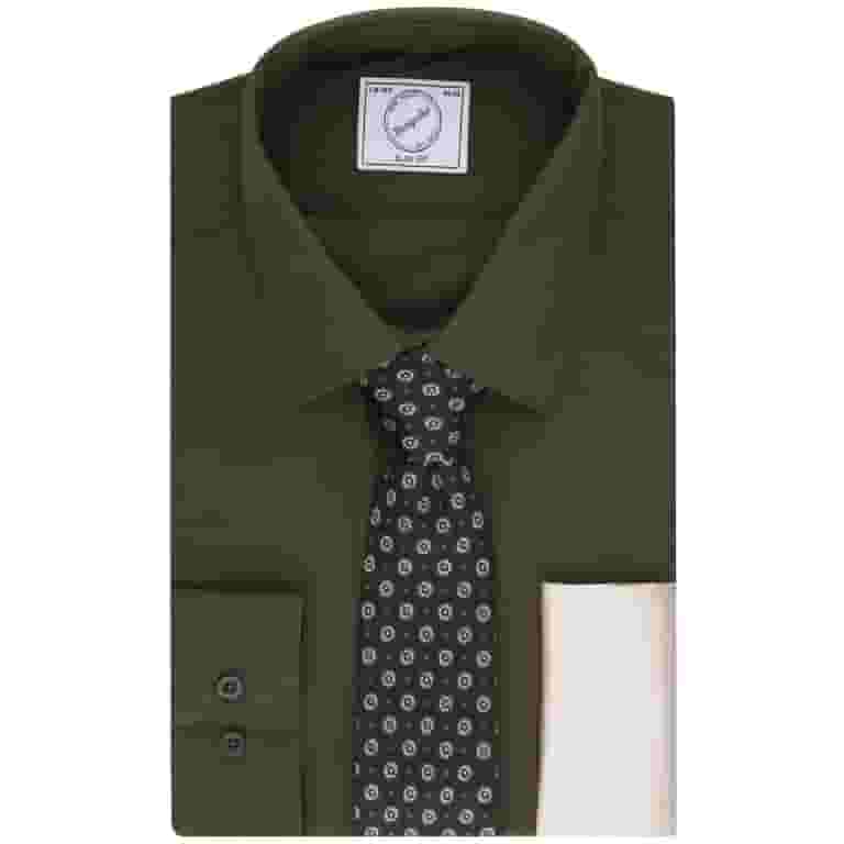 Men's Bespoke Slim-Fit Dress Shirt, Pocket Square & Tie Set Color: Olive Size: S 32-33 - Walmart.com Men's Bespoke Slim-Fit Dress Shirt, Pocket Square & Tie Set Color: Olive Size: S 32-33 - Walmart.com