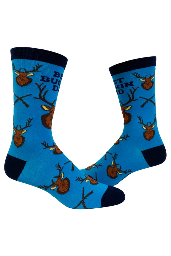 Men's Best Buckin' Dad Ever Socks Funny Fathers Day Hunting Footwear
