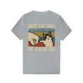 thumbnail image 1 of Men's "Best Cat Dad Ever" Graphic Black Cotton Casual T-Shirt - Funny Summer Short Sleeve Tee with Cat and Paw Print Design, 1 of 6