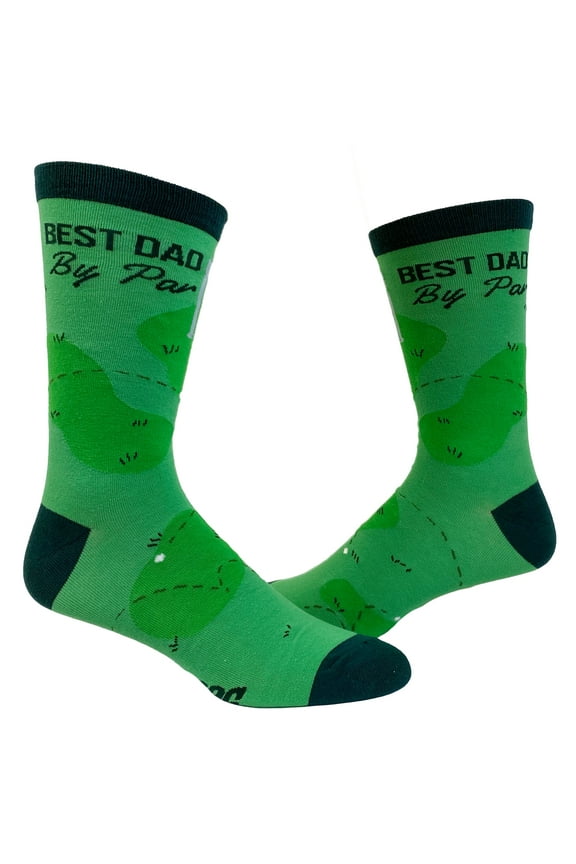 Men's Best Dad By Par Socks Funny Fathers Day Golf Novelty Graphic Footwear