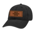 thumbnail image 1 of Men's Best Grandpa Ever Father's Day Laser Engraved Leather Patch Twill Buckle Back Hat, Black, 1 of 4