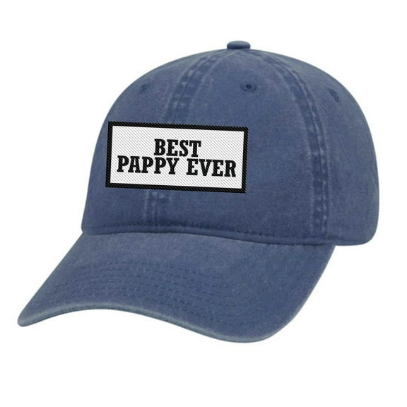 Men's Best Pappy Ever Father's Day Embroidered Patch Twill Buckle Back Adjustable Hat, Royal