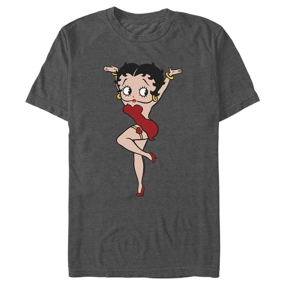 Men's Betty Boop Arms Up Betty Graphic Tee Charcoal Heather Small