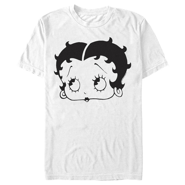 Men s Betty Boop Big Face Graphic Tee White 2X Large Walmart