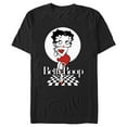 thumbnail image 1 of Men's Betty Boop Black and White Checkers Pose  Graphic Tee Black Large, 1 of 5