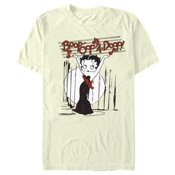Men's Betty Boop Boop-Oop-A-Doop Spotlight Graphic Tee Beige Medium