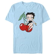 Mens Betty Boop Cherries Betty Graphic Tee Light Blue Small