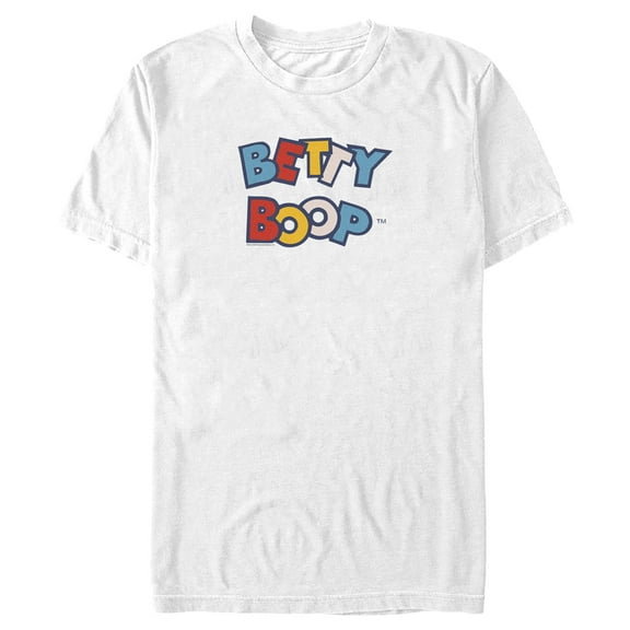 Men's Betty Boop Colorful Logo Graphic Tee White 2X Large