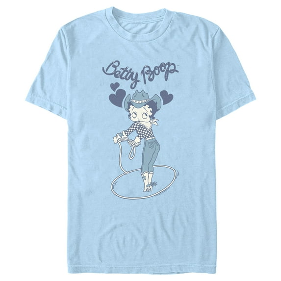 Men's Betty Boop Cowgirl Betty Graphic Tee Light Blue Large