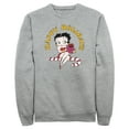 thumbnail image 1 of Men's Betty Boop Happy Holidays Candy Cane  Sweatshirt Athletic Heather Small, 1 of 4
