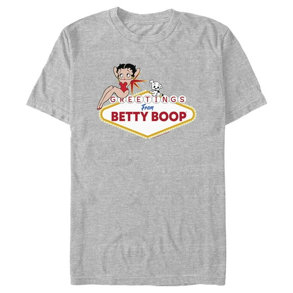 Men's Betty Boop Greetings From Betty Boop  Graphic Tee Athletic Heather Large