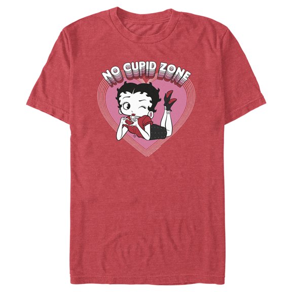 Men's Betty Boop No Cupid Zone Graphic Tee Red Heather 2X Large