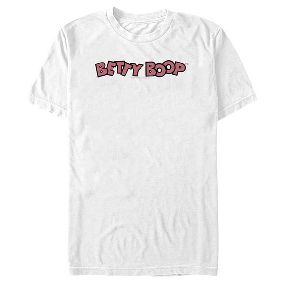 Men's Betty Boop Pink Logo  Graphic Tee White X Large