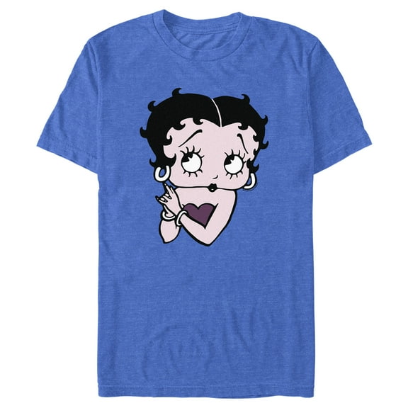 Men's Betty Boop Purple Glam Betty  Graphic Tee Royal Blue Heather 2X Large