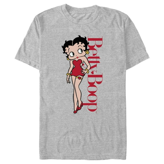 Men's Betty Boop Red Portrait Graphic Tee Athletic Heather Large
