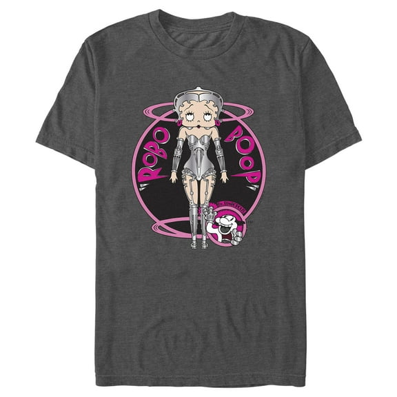 Men's Betty Boop Robot Betty Graphic Tee Charcoal Heather 2X Large