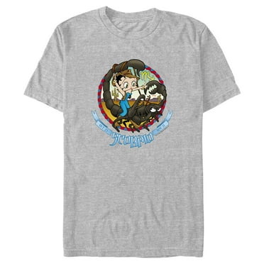 Men's Betty Boop Scorpio Zodiac  Graphic Tee Athletic Heather Large