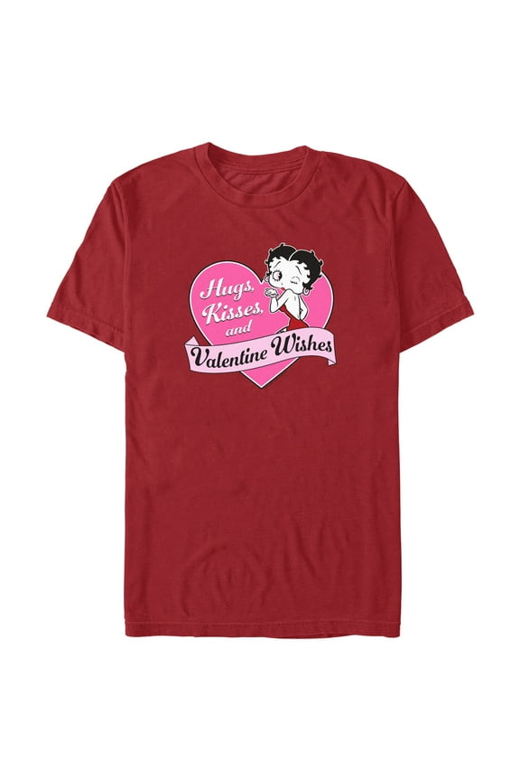Men's Betty Boop Valentine Wishes Graphic Tee Cardinal X Large