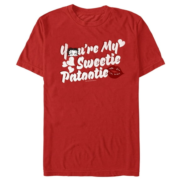 Men's Betty Boop You're My Sweetie Patootie  Graphic Tee Red 2X Large
