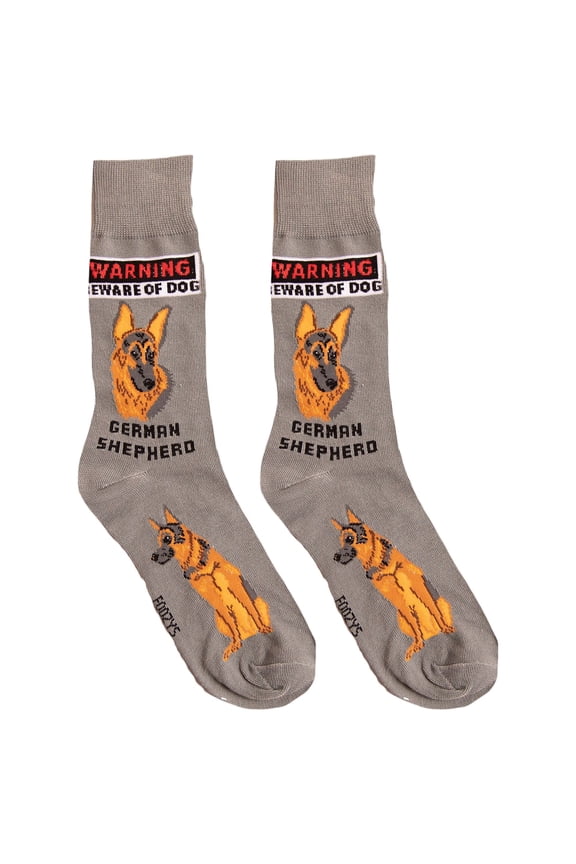 Men's Beware of Dog German Shepherd Crew Socks