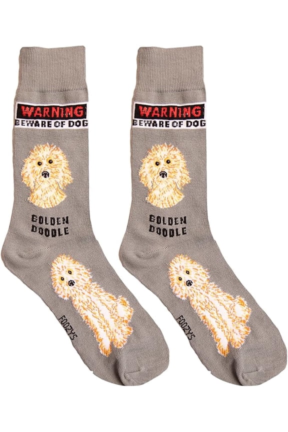 Men's Beware of Dog Golden Doodle Crew Socks