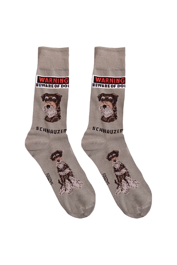 Men's Beware of Dog Schnauzer Crew Socks