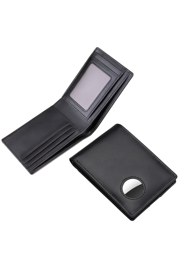Wallet for Men, RFID Blocking Bifold with Anti-Theft Tracking, Slim Minimalist Black PU Leather, ID Window & Card Slots