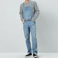 thumbnail image 1 of Men's Bib Overalls Denim Work Overalls Classic Adjustable Straps Jean Pants Pocket Overall Jumpsuit Fashion Workwear Light blue S, 1 of 7