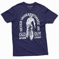 thumbnail image 1 of Men's Bicycle Bike T-shirt Old guy on bicycle Papa Dad Grandpa biking Tee Shirt Christmas Tee (Small Navy Blue), 1 of 7