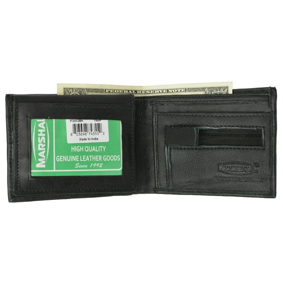 Men's Bifold Flap Up Premium Leather Zipper Pocket Wallet P 3053 (C)