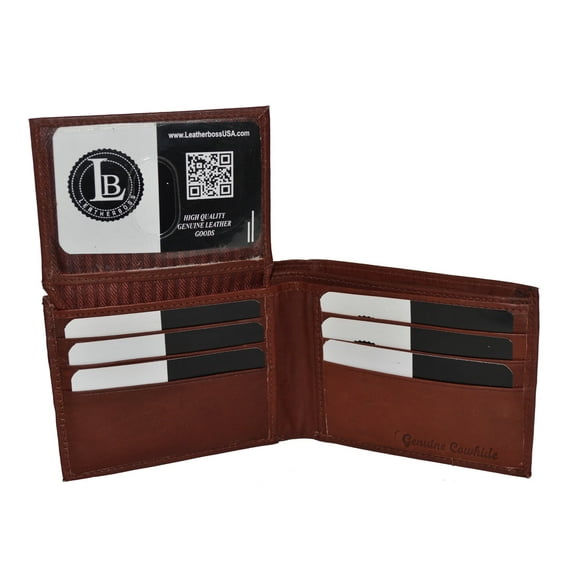 Men's Bifold Leather Wallet with a secret pocket