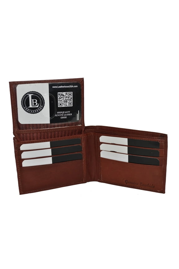 Men's Bifold Leather Wallet with a secret pocket