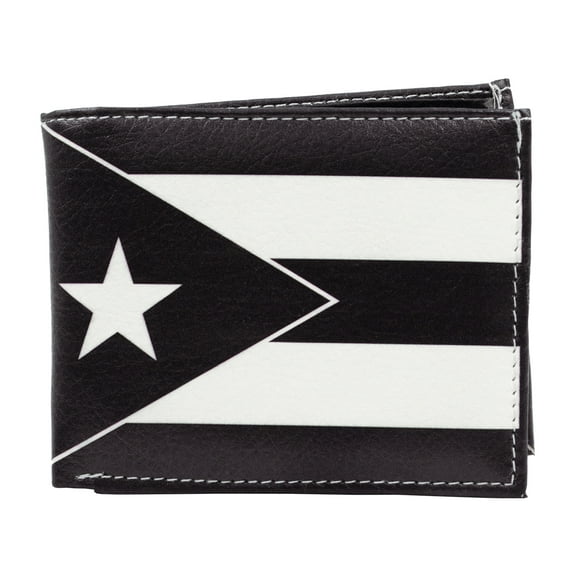 Men's Bifold Puerto Rico Flag Printed Leather Wallet