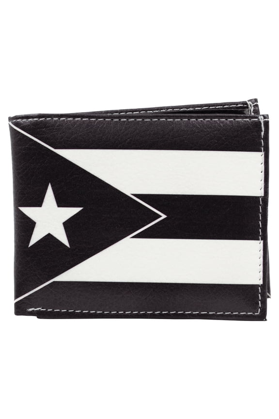 Men's Bifold Puerto Rico Flag Printed Leather Wallet