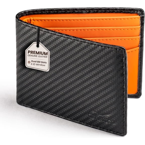 Men's Bifold Wallet for Men -   Wallet, Slim Billfold Cardholder w/ID Window -  Box Included