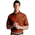 thumbnail image 1 of Men's Big And Tall Button Down Short Sleeve Poplin Shirt, RUST, 4XLT, 1 of 2