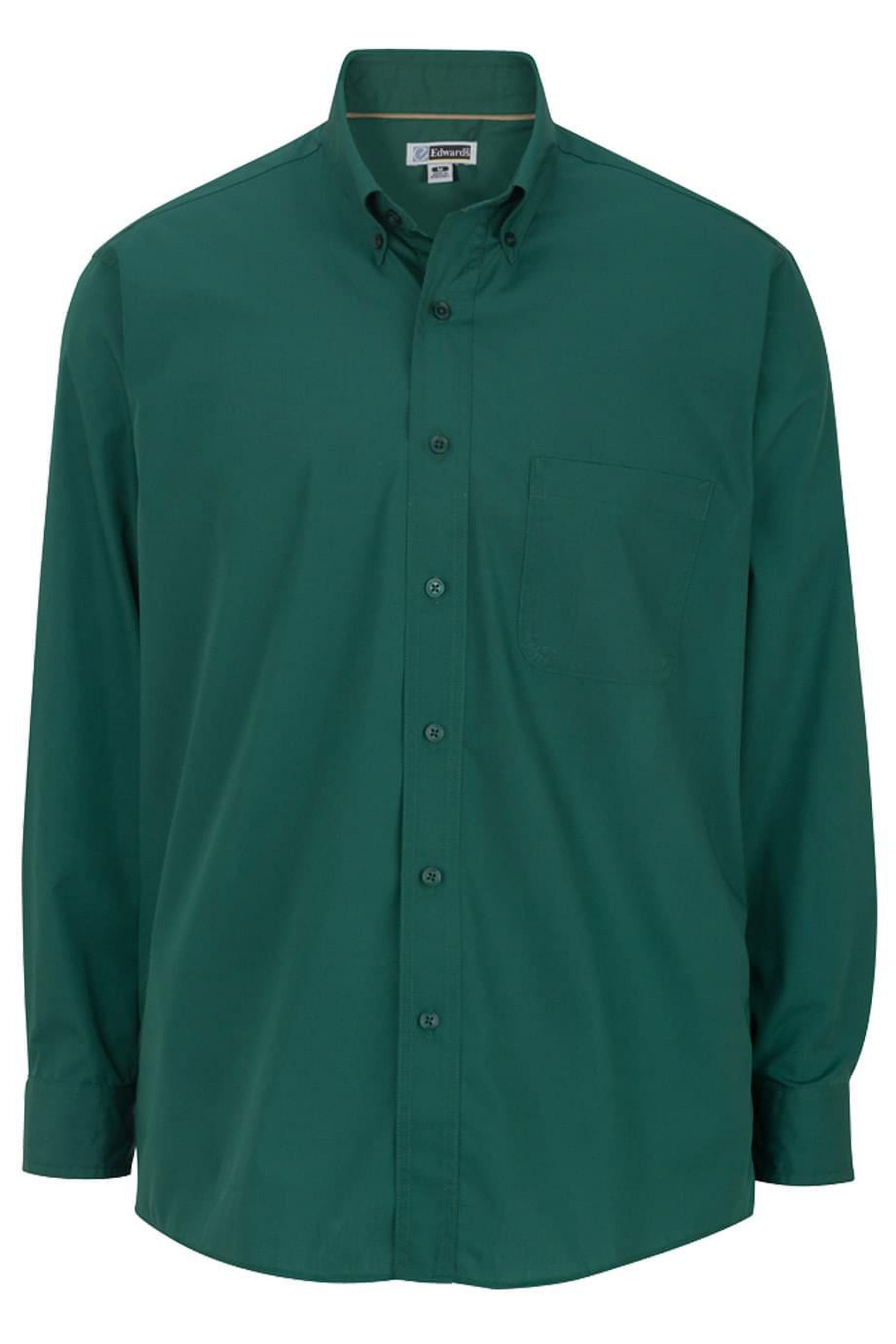 Edwards 1295 Men's Lightweight Long Sleeve Poplin Shirt - Hunter - 6XL