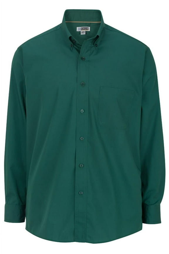 Men's Big And Tall Easy Care Poplin Long Sleeve Shirt, HUNTER, 6XL T