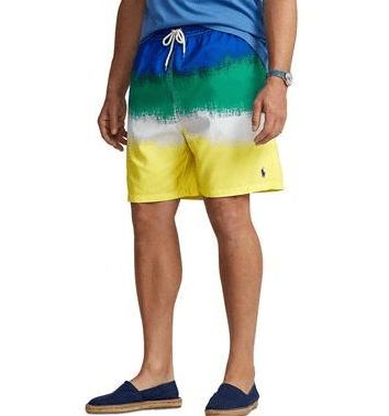 Polo Ralph Lauren Men's Big & Tall Striped Traveler Swim Trunks , 4XB