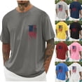 thumbnail image 1 of Men's Big And Tall Shirts Summer Cotton Tee Men Fashion Print Round Neck Casual Fashion Short Sleeve Round-Neck Blouses Shirts Dark Gray M, 1 of 6